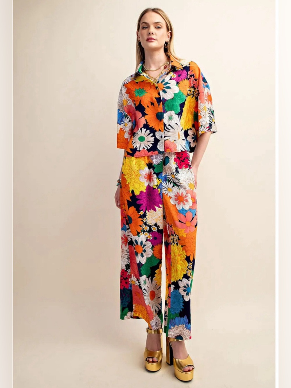 GiGio Floral Pants + Top set